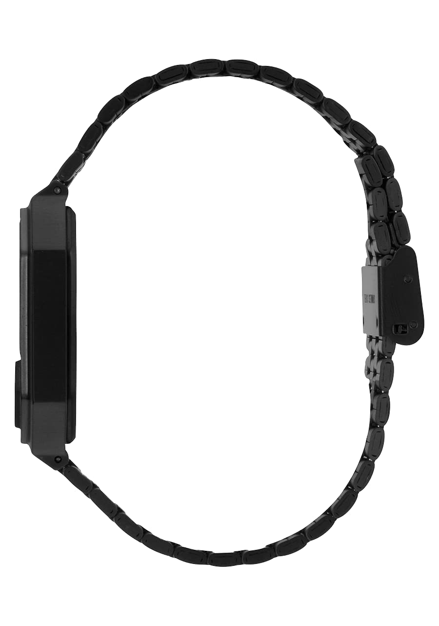 NIXON Re-Run A158 - All Black - 30m Water Resistant Men's Digital Fashion Watch (38.5mm Watch Face, 18mm-13mm Stainless Steel Band)