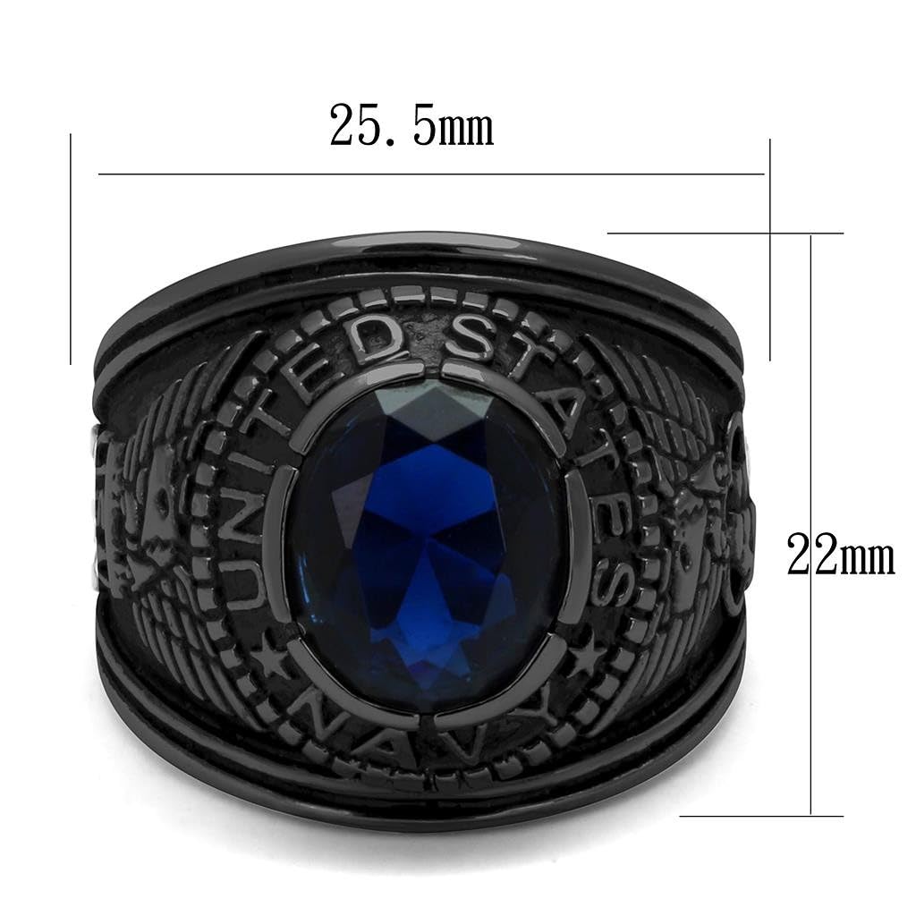 United States Navy Black IP Ring - Men's Size 10