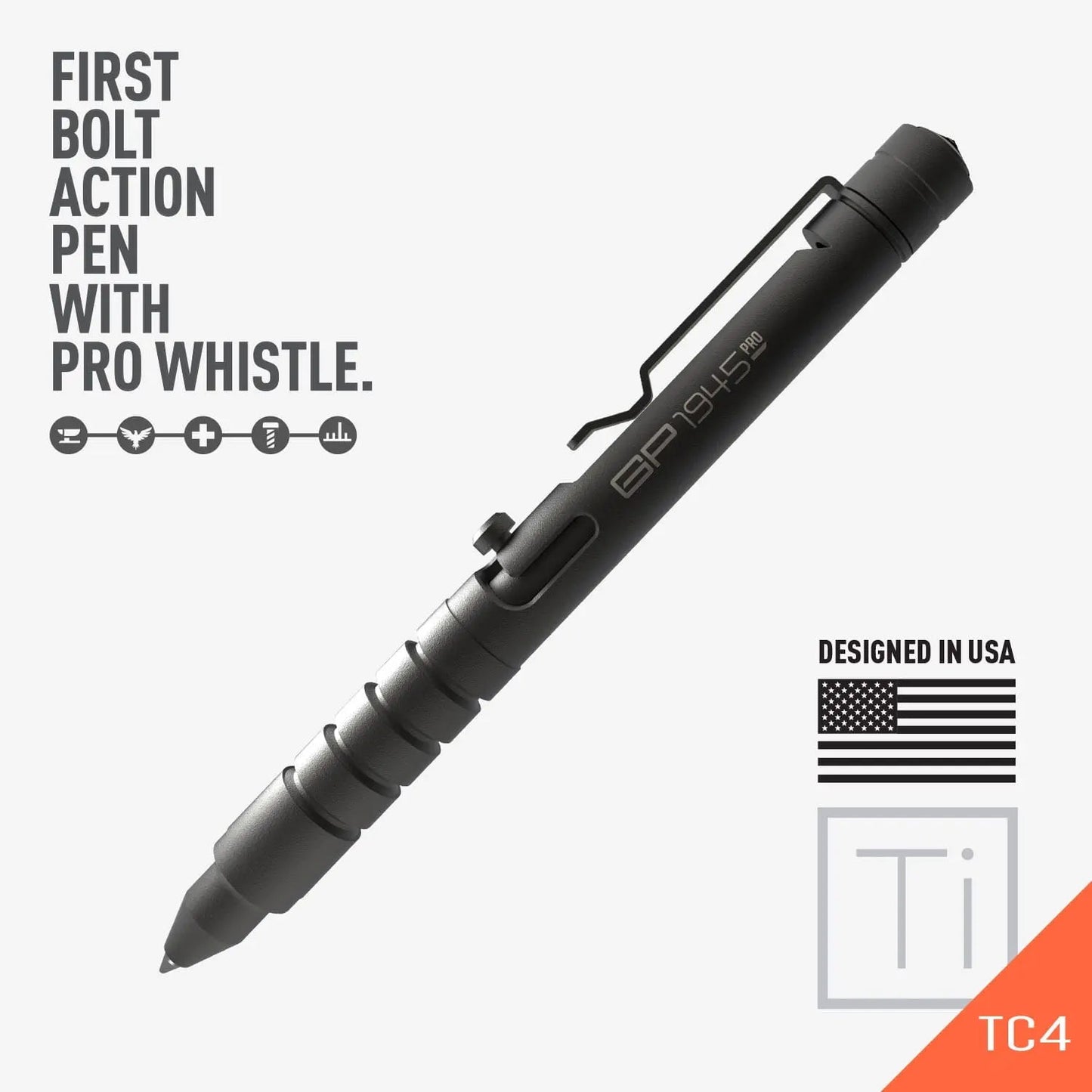 GP 1945 Bolt-Action Pen PRO - Titanium EDC Pen