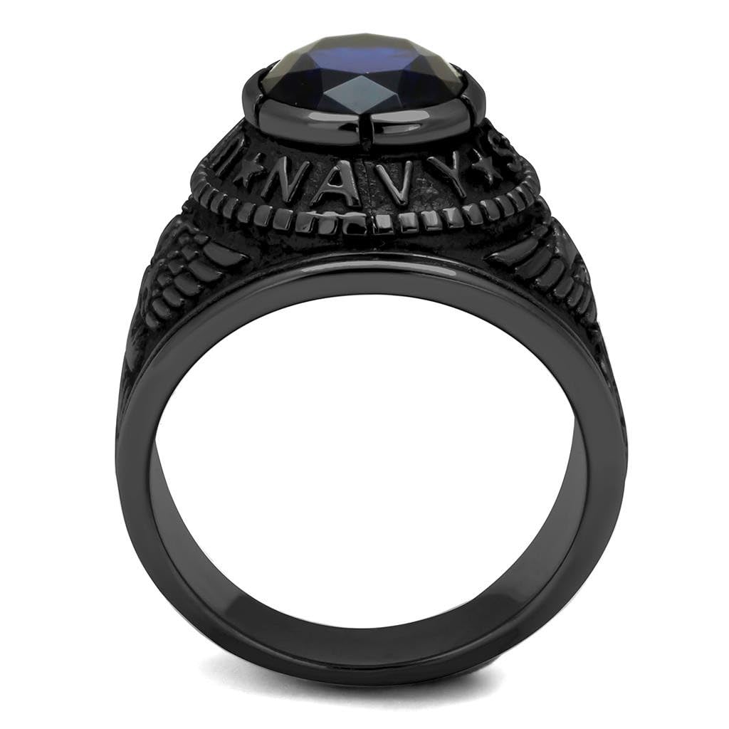 United States Navy Black IP Ring - Men's Size 10