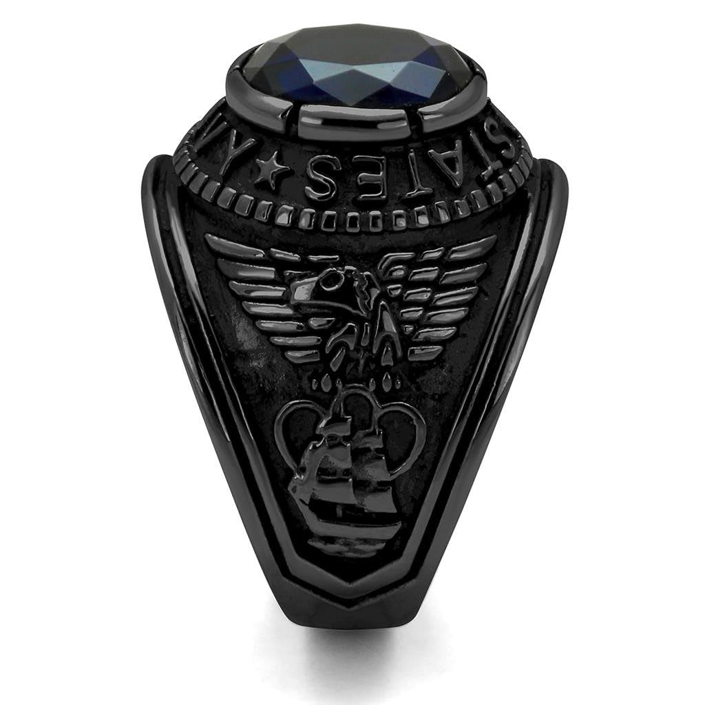 United States Navy Black IP Ring - Men's Size 10