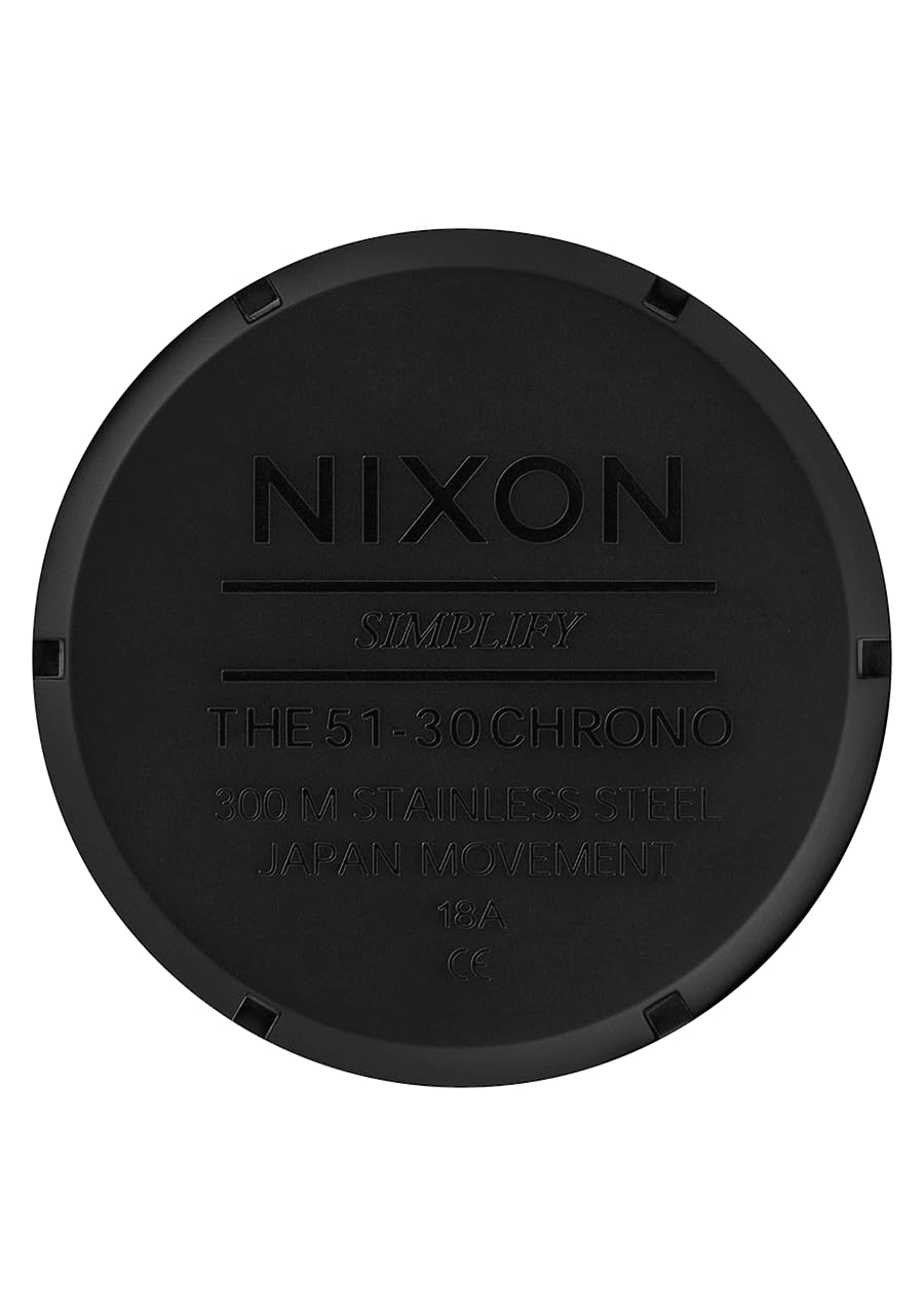 NIXON 51-30 Chrono A1389-300m Water Resistant Men's Analog Fashion Watch (51mm Watch Face, 25mm Stainless Steel Band) - All Matte Black/Black