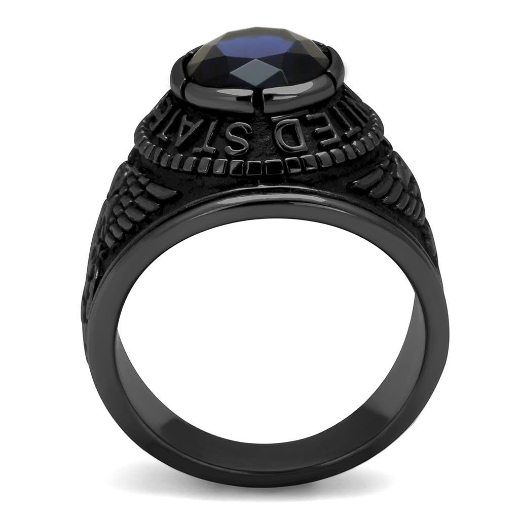 United States Navy Black IP Ring - Men's Size 10