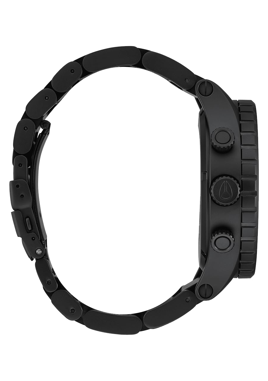 NIXON 51-30 Chrono A1389-300m Water Resistant Men's Analog Fashion Watch (51mm Watch Face, 25mm Stainless Steel Band) - All Matte Black/Black