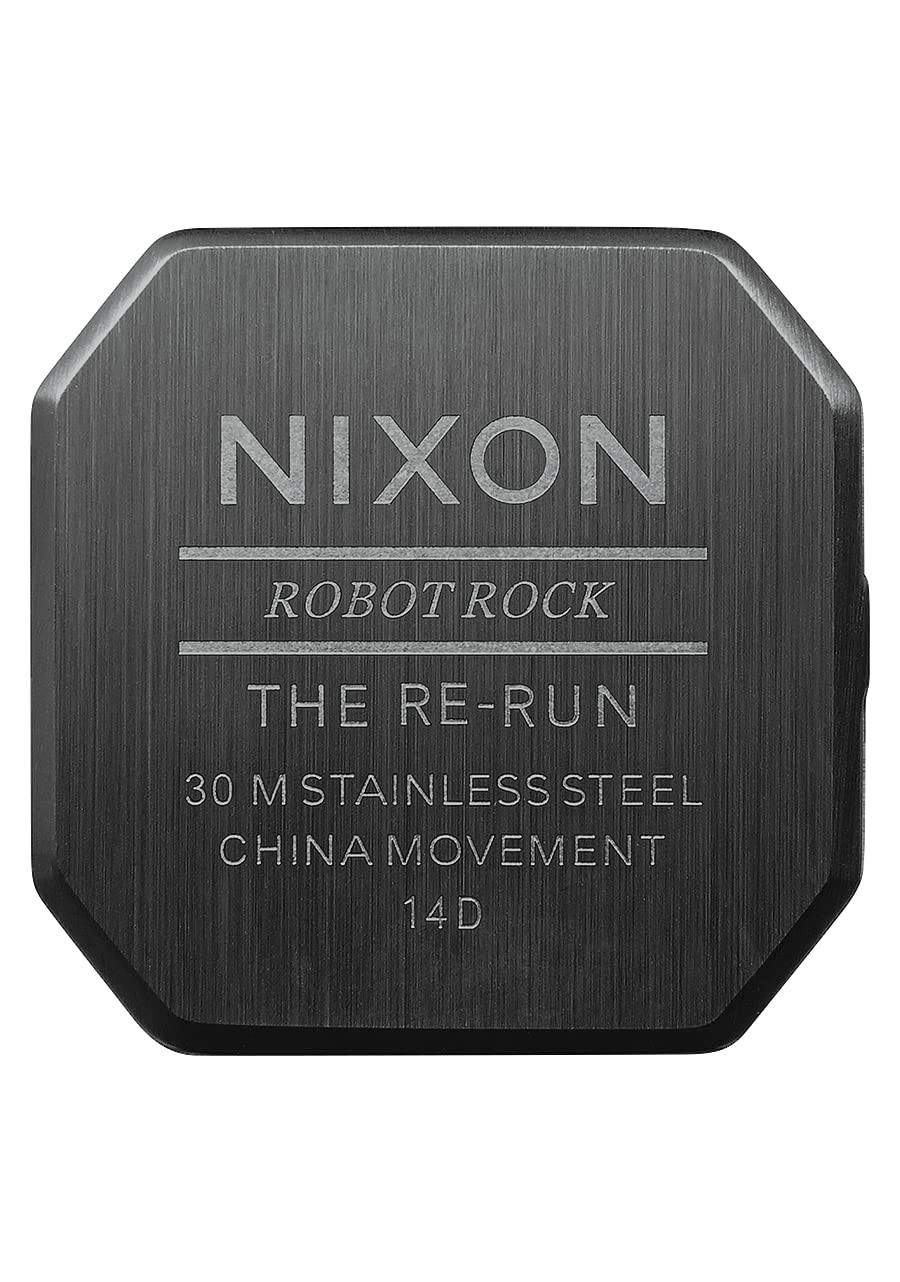 NIXON Re-Run A158 - All Black - 30m Water Resistant Men's Digital Fashion Watch (38.5mm Watch Face, 18mm-13mm Stainless Steel Band)