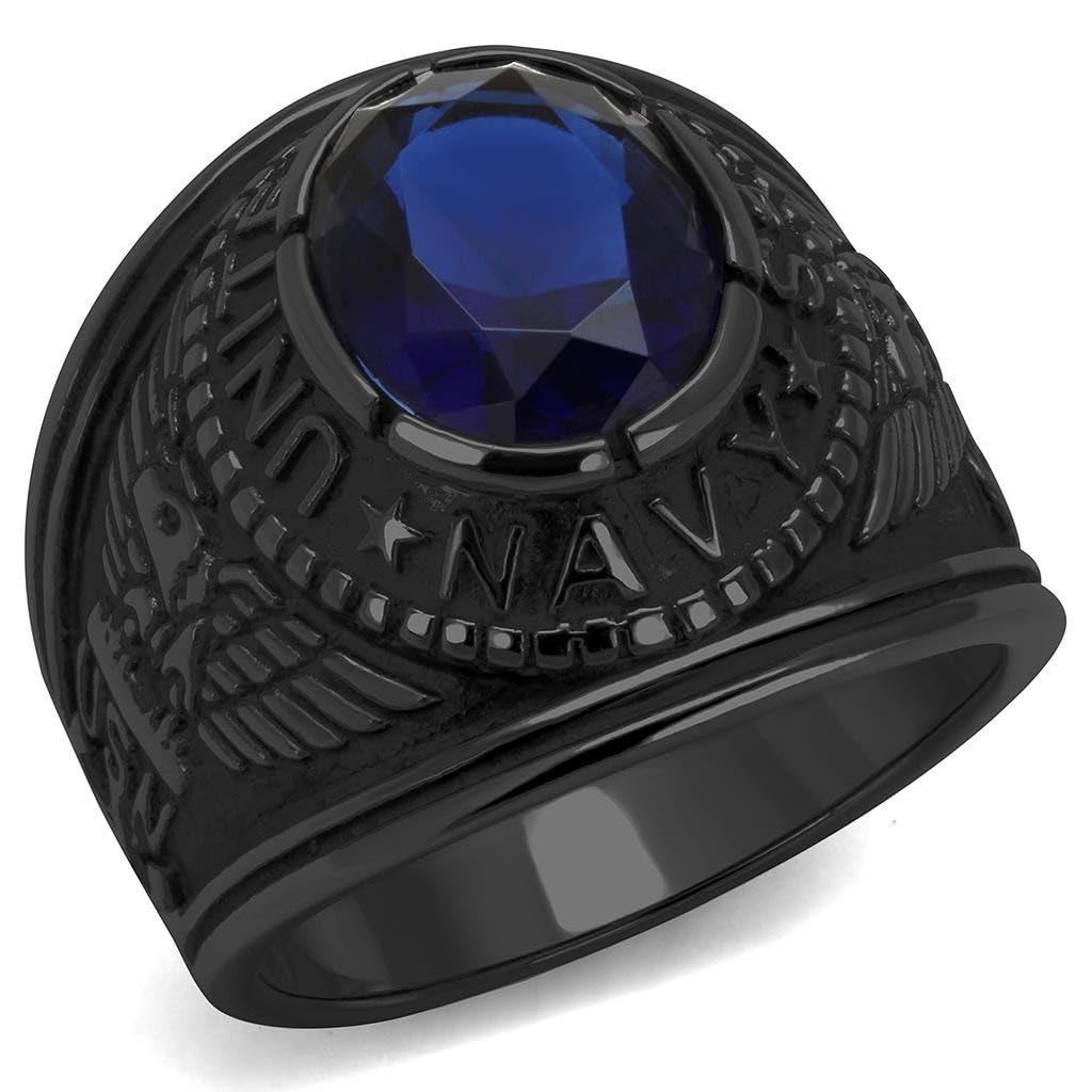 United States Navy Black IP Ring - Men's Size 10