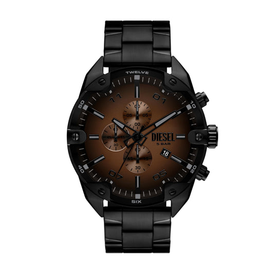 Diesel Men's Spiked Chronograph Black Stainless Steel Watch (Model: DZ4691)