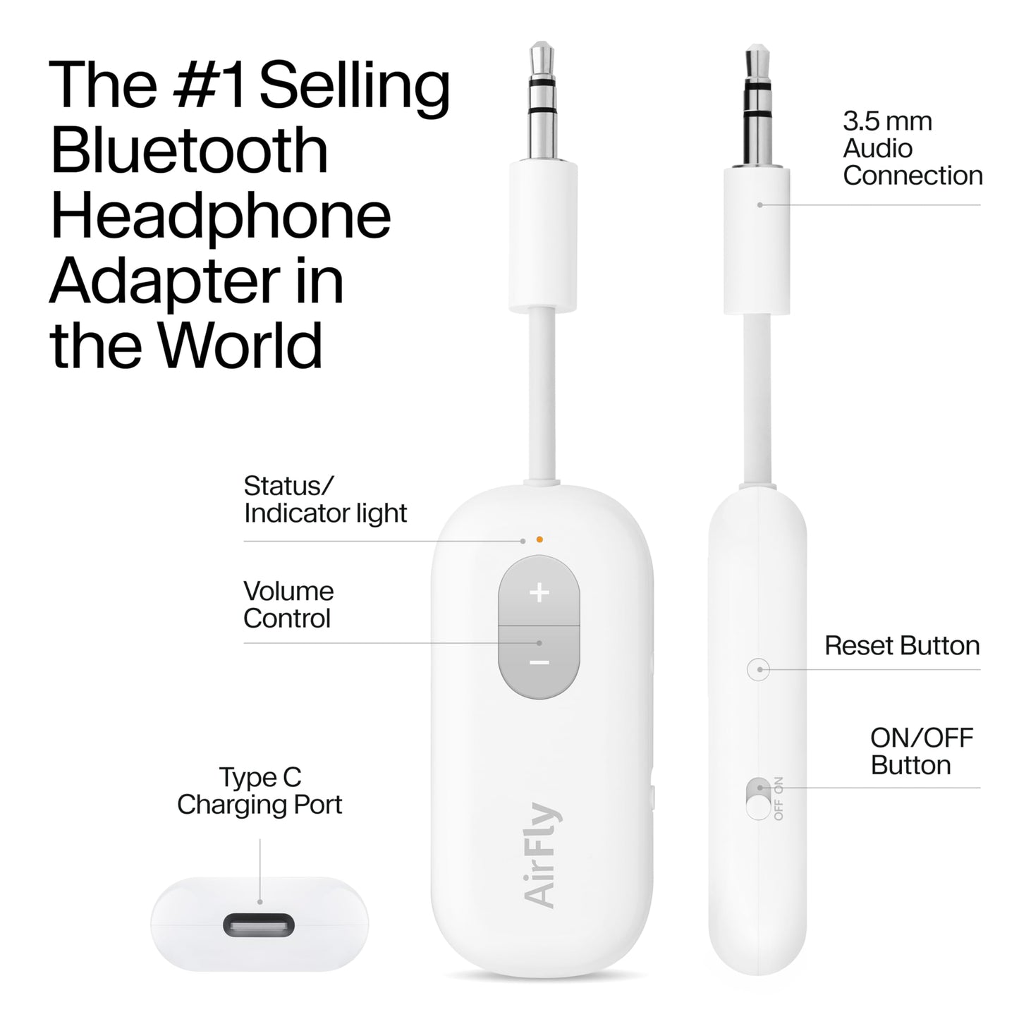 Twelve South AirFly SE | Bluetooth Wireless Audio Transmitter Adapter for AirPods/Headphones
