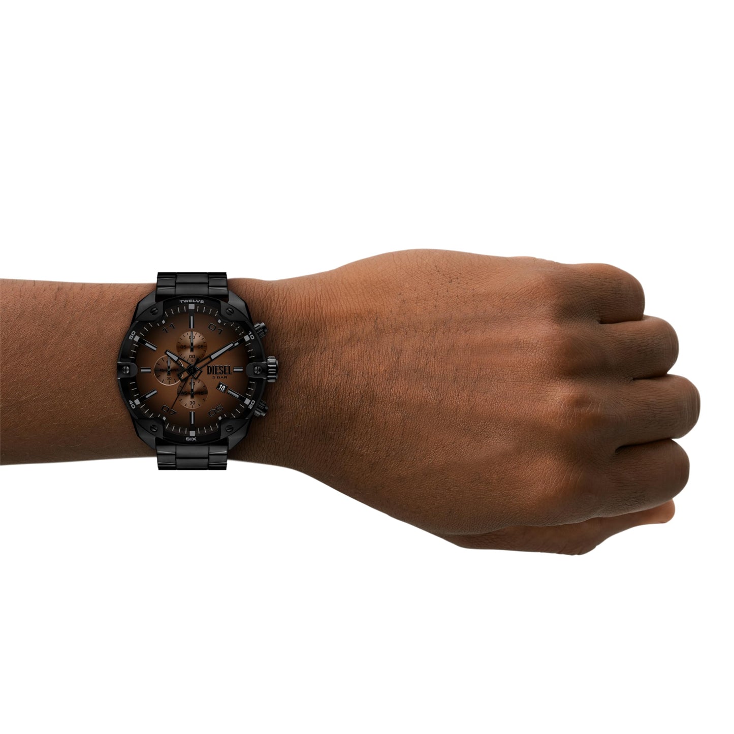 Diesel Men's Spiked Chronograph Black Stainless Steel Watch (Model: DZ4691)