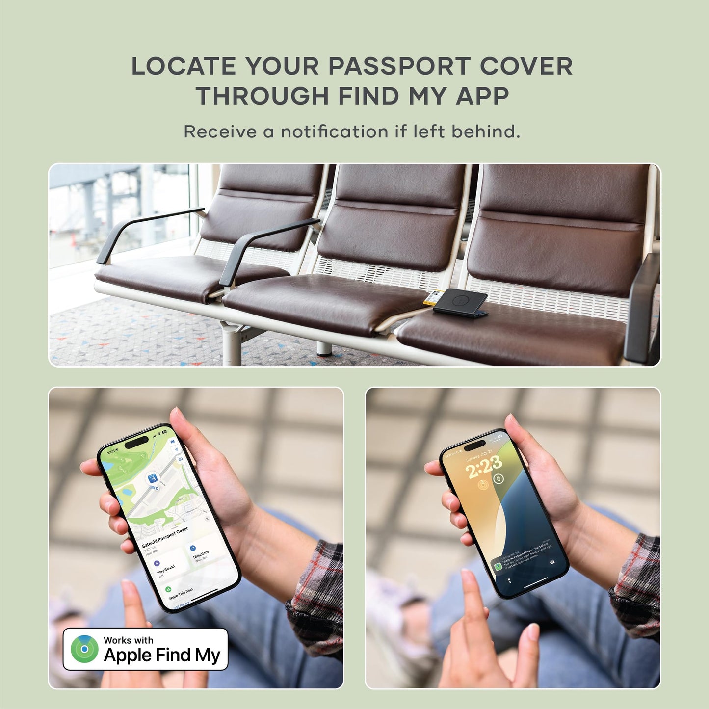 Satechi Passport Holder for Travel with tracking technology
