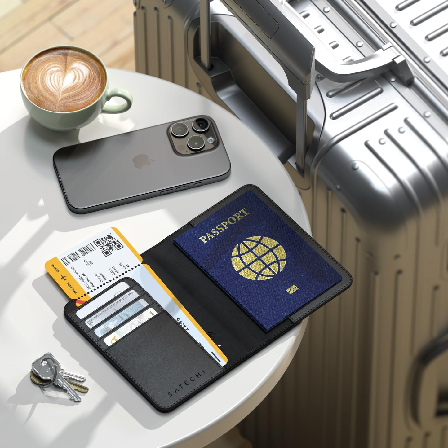 Satechi Passport Holder for Travel with tracking technology