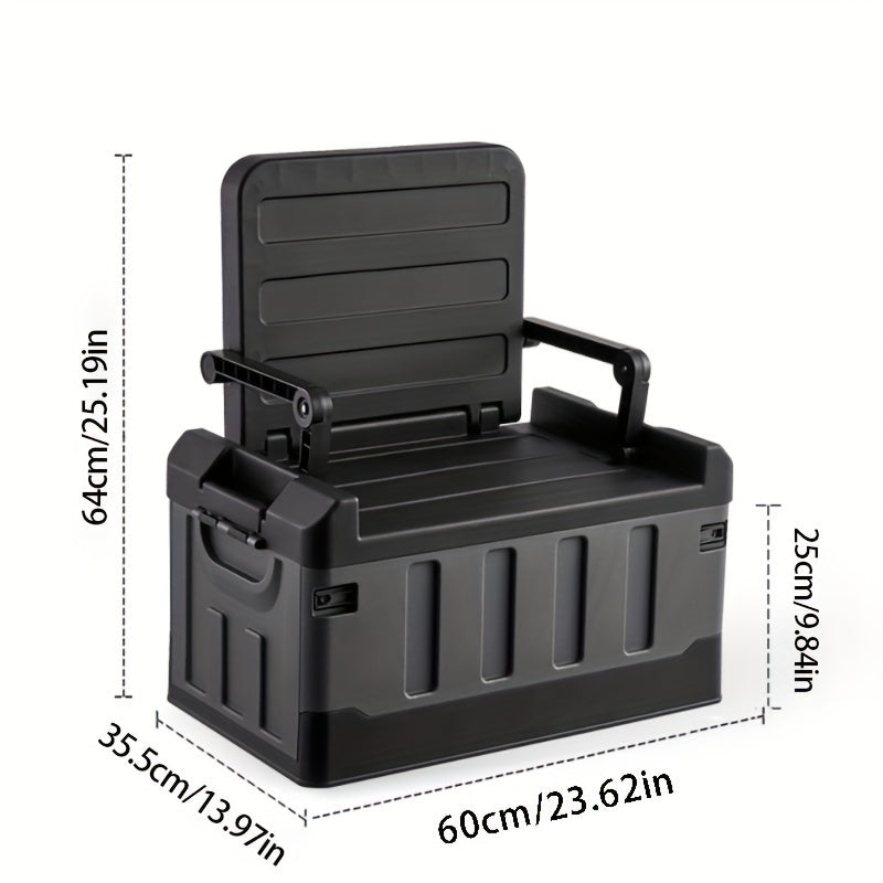 Foldable Camping Stool with Backrest & Storage Bag Portable Fishing Seat Outdoor Chair