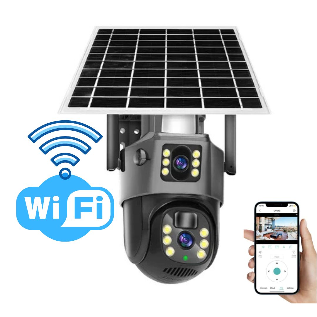 DualGuard Solar 4K Wireless Security Camera with Triple Lens & 10x Zoom