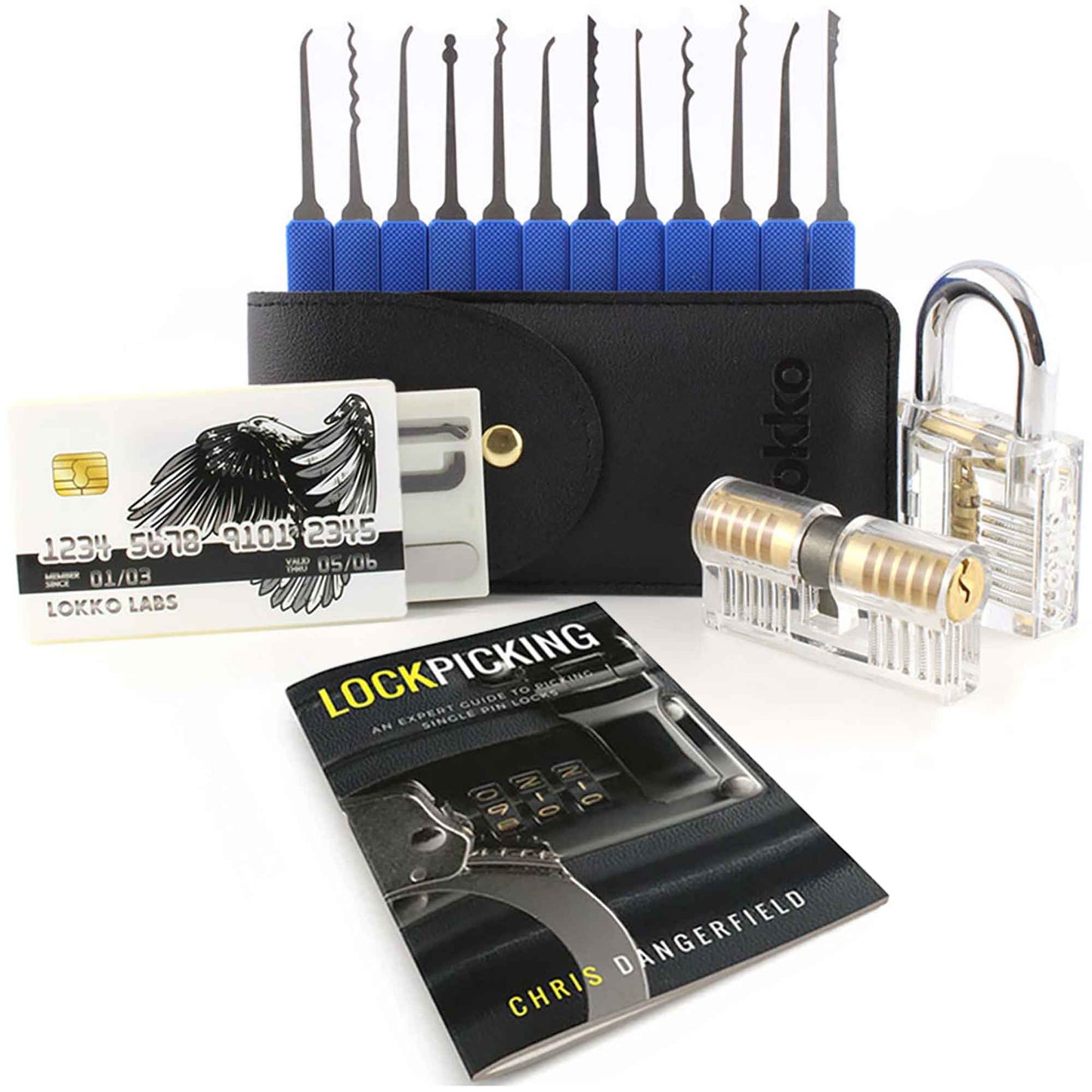Lock Pick Set - for Beginners+: Lock Picks by LOKKO, Practice Locks, Covert Kit + How-to Guide